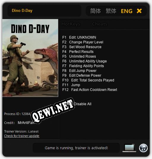 Dino D-Day: Читы, Трейнер +12 [MrAntiFan]