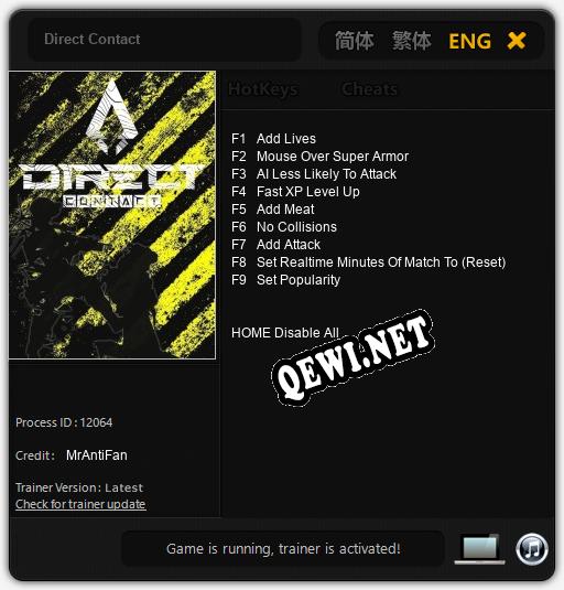 Трейнер для Direct Contact [v1.0.7]