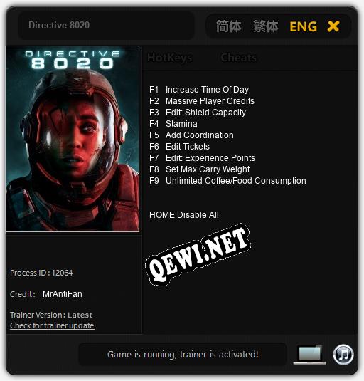 Directive 8020: Трейнер +9 [v1.7]