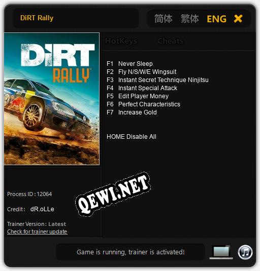 DiRT Rally: Читы, Трейнер +7 [dR.oLLe]