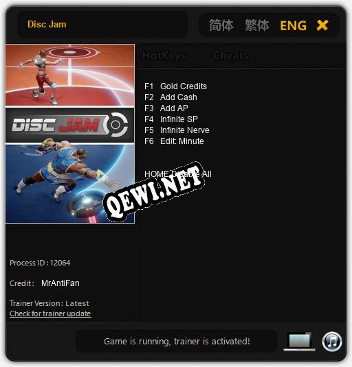 Disc Jam: ТРЕЙНЕР И ЧИТЫ (V1.0.80)