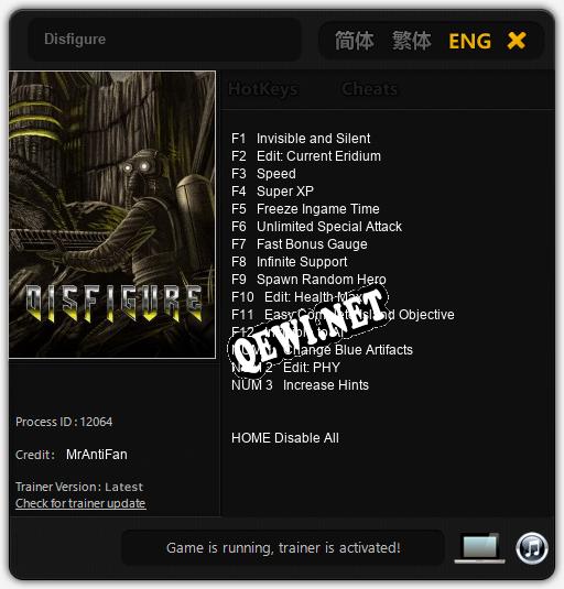 Disfigure: ТРЕЙНЕР И ЧИТЫ (V1.0.93)