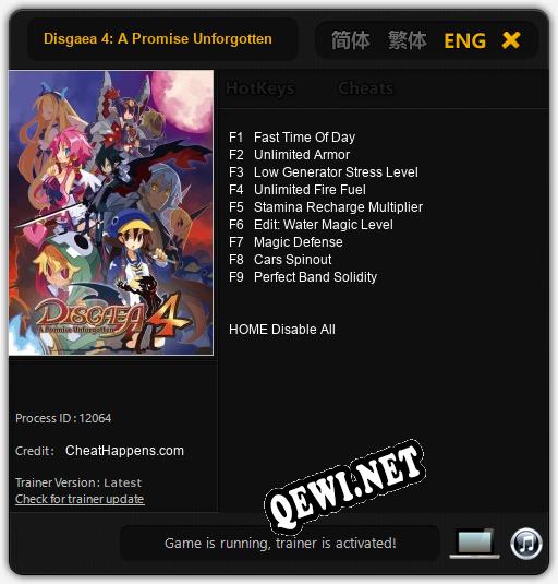 Disgaea 4: A Promise Unforgotten: ТРЕЙНЕР И ЧИТЫ (V1.0.9)