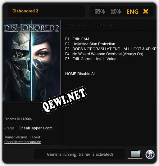 Dishonored 2: ТРЕЙНЕР И ЧИТЫ (V1.0.75)