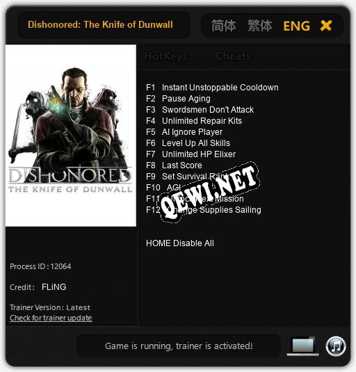 Dishonored: The Knife of Dunwall: Читы, Трейнер +12 [FLiNG]