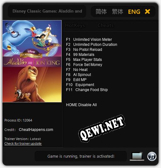 Трейнер для Disney Classic Games: Aladdin and The Lion King [v1.0.4]