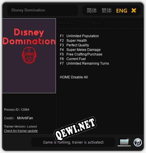 Disney Domination: Читы, Трейнер +7 [MrAntiFan]