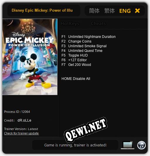 Disney Epic Mickey: Power of Illusion: ТРЕЙНЕР И ЧИТЫ (V1.0.68)