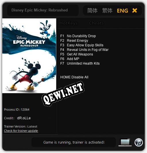 Disney Epic Mickey: Rebrushed: Читы, Трейнер +7 [dR.oLLe]