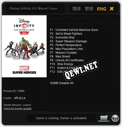 Disney Infinity 2.0: Marvel Super Heroes: ТРЕЙНЕР И ЧИТЫ (V1.0.50)