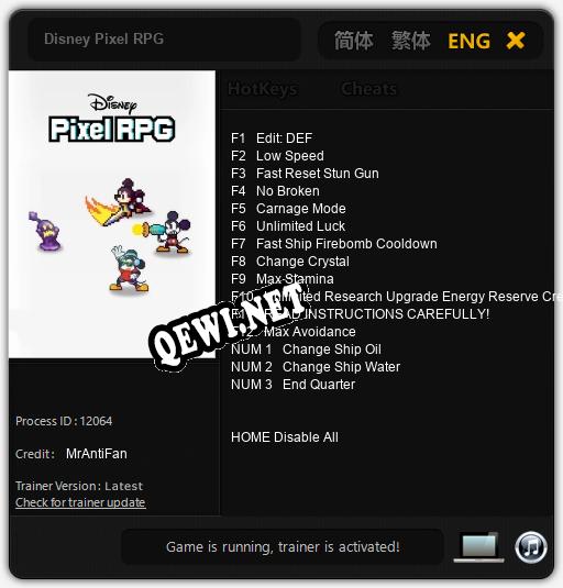 Disney Pixel RPG: ТРЕЙНЕР И ЧИТЫ (V1.0.72)