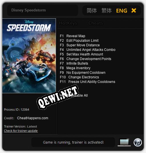 Disney Speedstorm: Читы, Трейнер +11 [CheatHappens.com]