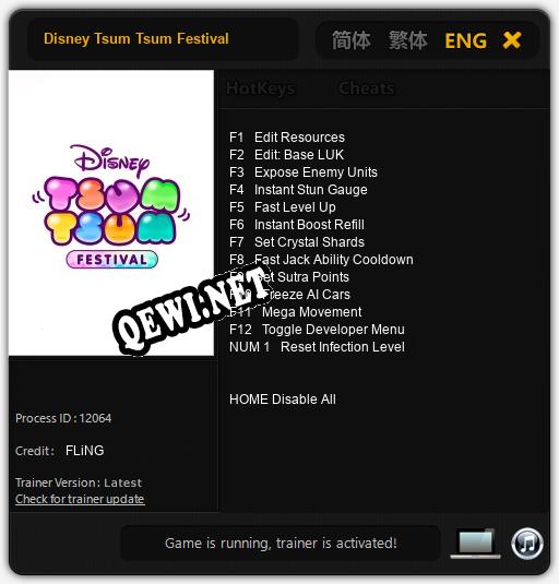 Disney Tsum Tsum Festival: Трейнер +13 [v1.5]