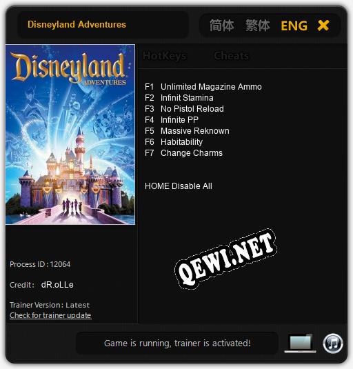 Disneyland Adventures: ТРЕЙНЕР И ЧИТЫ (V1.0.55)