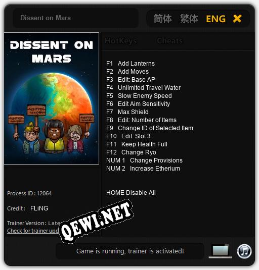 Dissent on Mars: Читы, Трейнер +14 [FLiNG]