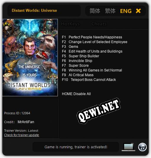 Distant Worlds: Universe: Читы, Трейнер +10 [MrAntiFan]