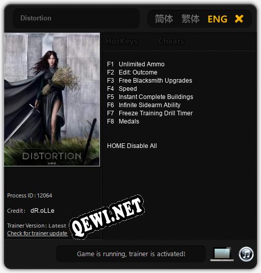 Трейнер для Distortion [v1.0.3]
