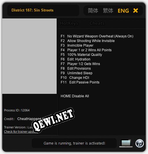 Трейнер для District 187: Sin Streets [v1.0.1]