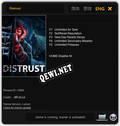 Distrust: Трейнер +5 [v1.6]