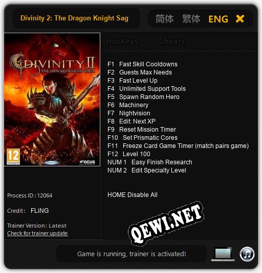Divinity 2: The Dragon Knight Saga: Читы, Трейнер +14 [FLiNG]