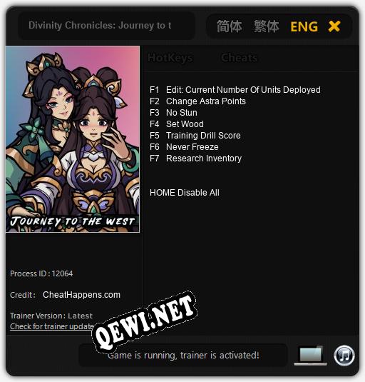 Divinity Chronicles: Journey to the West: ТРЕЙНЕР И ЧИТЫ (V1.0.23)