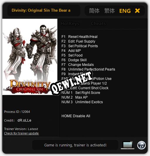 Divinity: Original Sin The Bear and the Burglar: Читы, Трейнер +15 [dR.oLLe]