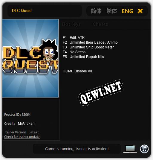 DLC Quest: Трейнер +5 [v1.5]