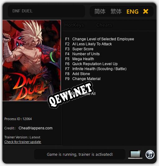 Трейнер для DNF DUEL [v1.0.2]