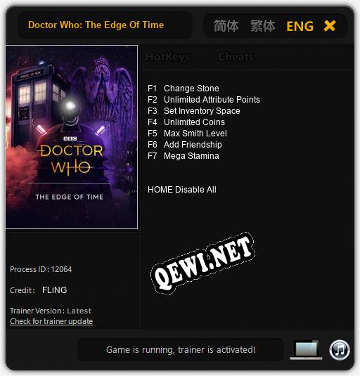 Doctor Who: The Edge Of Time: ТРЕЙНЕР И ЧИТЫ (V1.0.64)