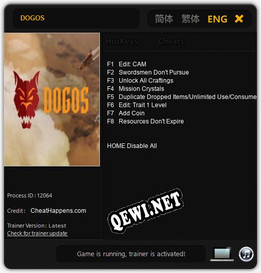 DOGOS: Трейнер +8 [v1.8]
