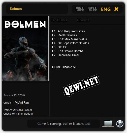 Трейнер для Dolmen [v1.0.2]