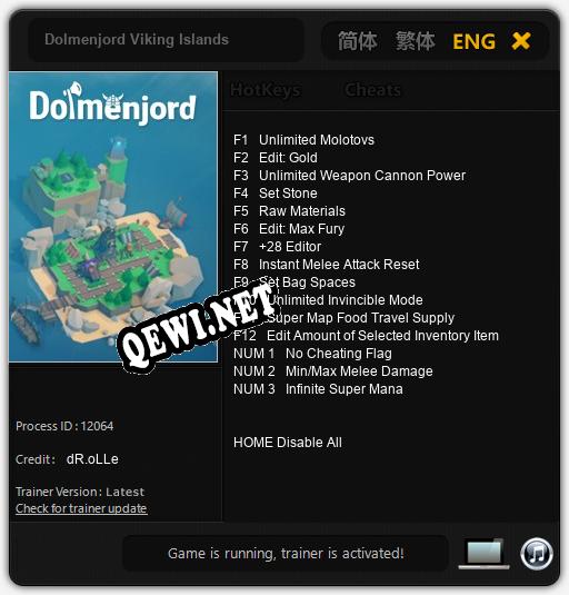 Dolmenjord Viking Islands: ТРЕЙНЕР И ЧИТЫ (V1.0.20)