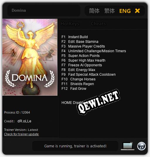 Domina: Трейнер +12 [v1.6]