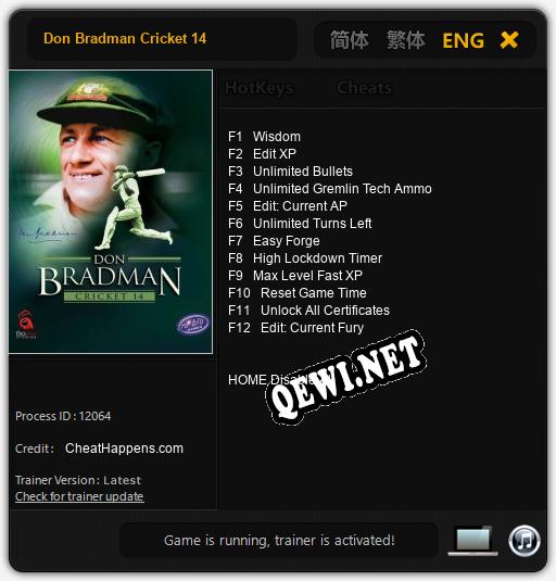 Don Bradman Cricket 14: ТРЕЙНЕР И ЧИТЫ (V1.0.65)