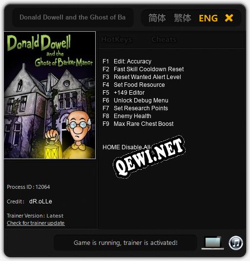 Donald Dowell and the Ghost of Barker Manor: Читы, Трейнер +9 [dR.oLLe]