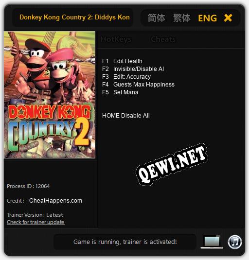 Трейнер для Donkey Kong Country 2: Diddys Kong Quest [v1.0.1]