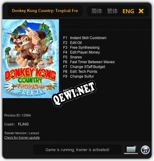 Donkey Kong Country: Tropical Freeze: Трейнер +9 [v1.8]