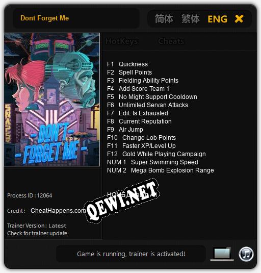 Dont Forget Me: Трейнер +14 [v1.9]
