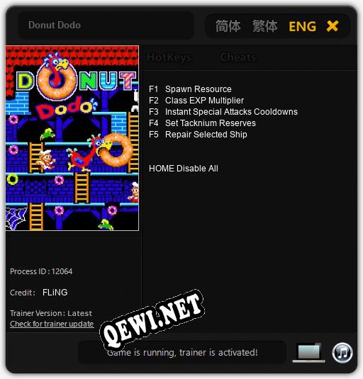 Donut Dodo: Трейнер +5 [v1.4]