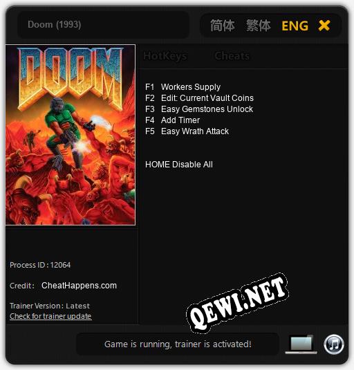 Doom (1993): Читы, Трейнер +5 [CheatHappens.com]