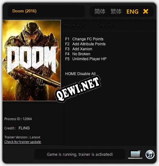 Трейнер для Doom (2016) [v1.0.3]