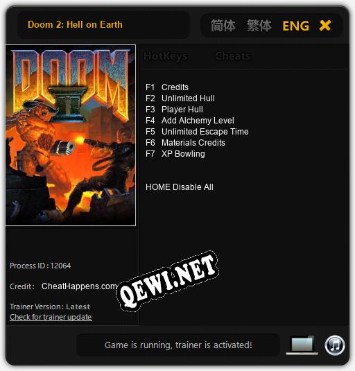 Трейнер для Doom 2: Hell on Earth [v1.0.1]