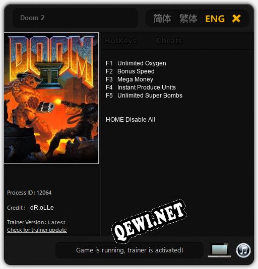 Doom 2: Читы, Трейнер +5 [dR.oLLe]