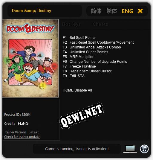 Doom & Destiny: Трейнер +9 [v1.7]