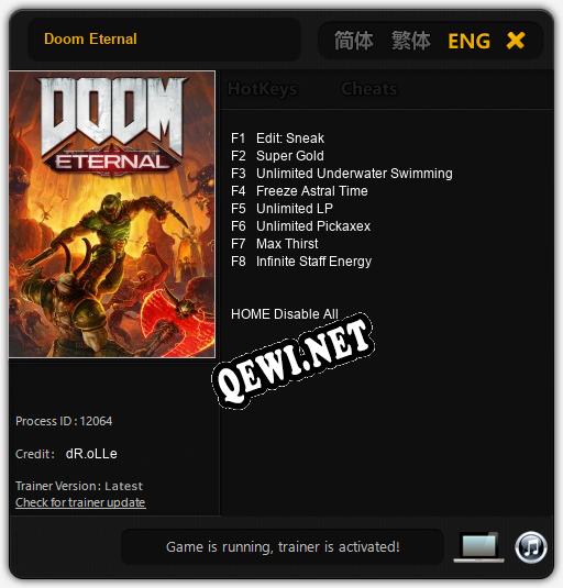 Doom Eternal: Читы, Трейнер +6 [FLiNG]
