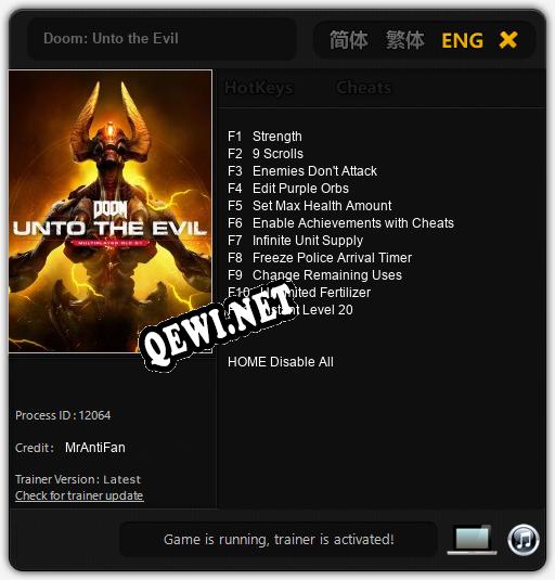 Doom: Unto the Evil: ТРЕЙНЕР И ЧИТЫ (V1.0.56)