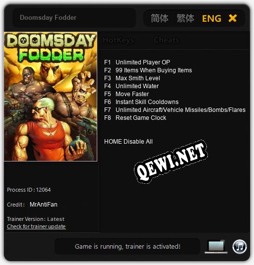 Трейнер для Doomsday Fodder [v1.0.3]