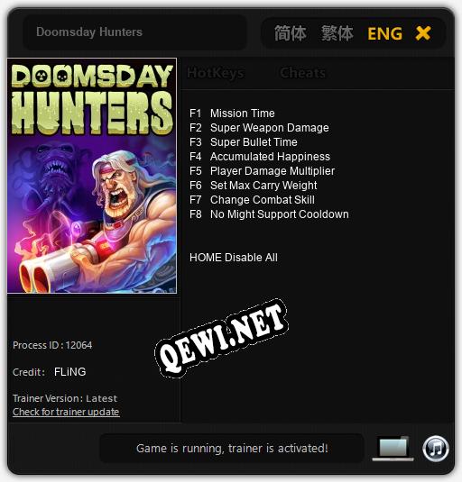 Doomsday Hunters: Трейнер +8 [v1.3]