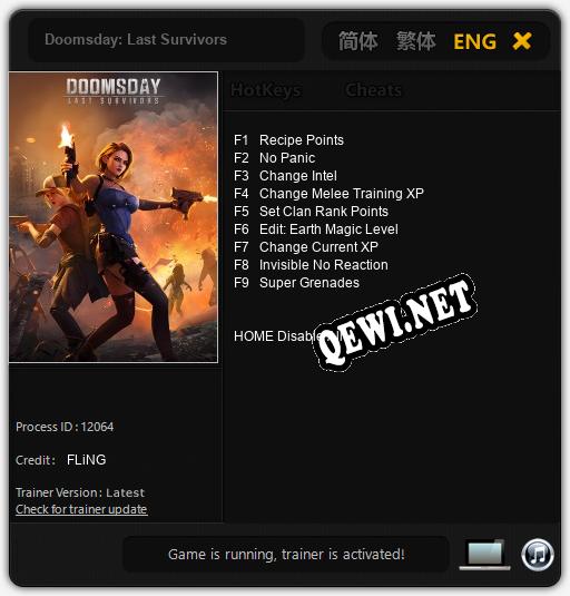 Doomsday: Last Survivors: ТРЕЙНЕР И ЧИТЫ (V1.0.63)