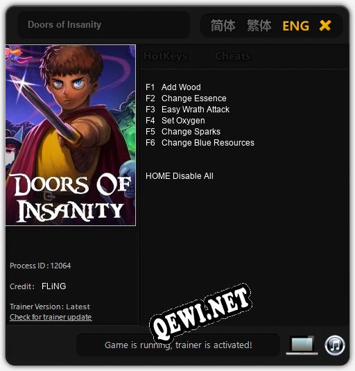 Doors of Insanity: Читы, Трейнер +6 [FLiNG]